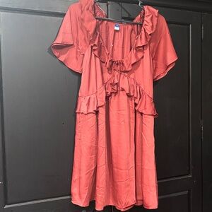 Old Navy Ruffled Mini Dress in Rich Red
